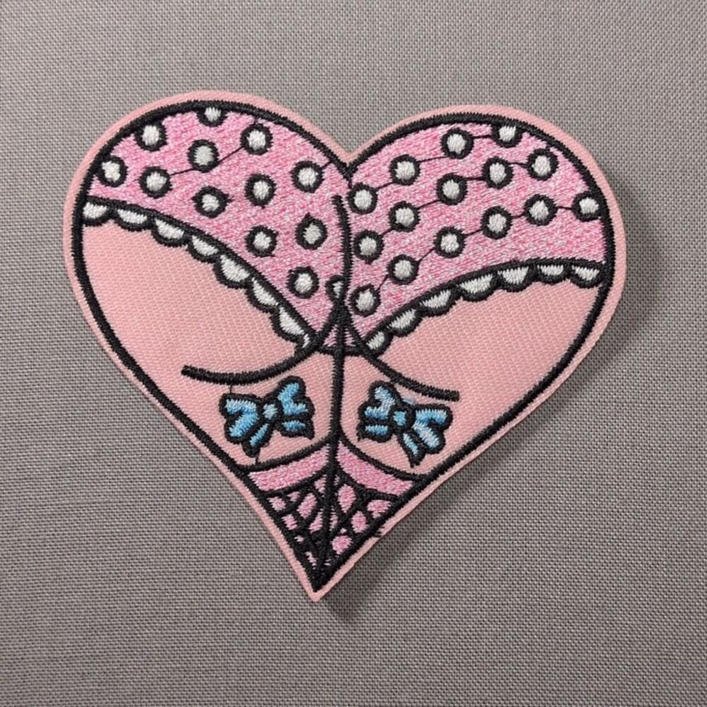 Heart Shaped Naughty Butt Iron On Patch | Funny Patch